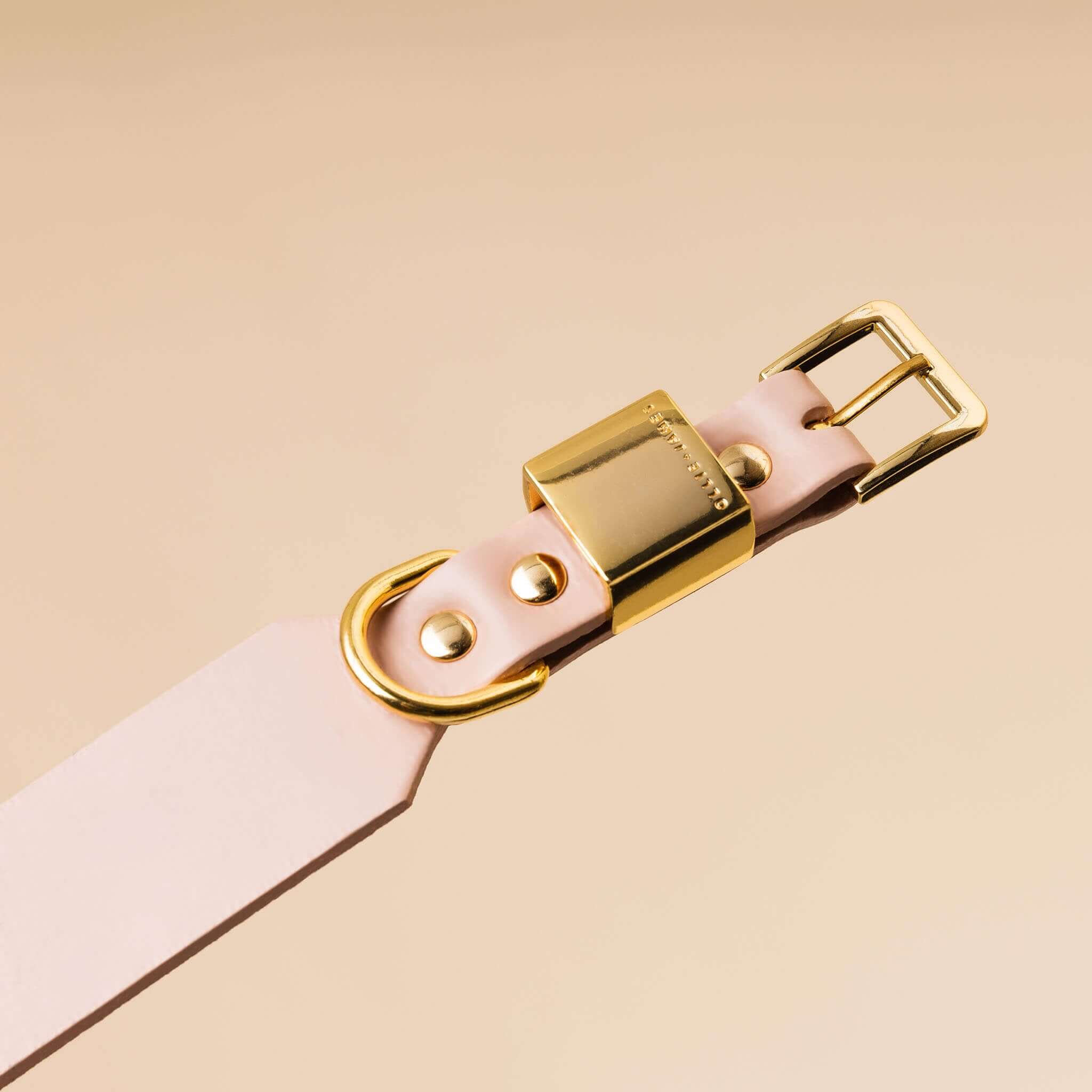 Dog Collar - Blush Pink - Gold Hardware - OLLIE & JAMES