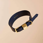 Dog Collar - Italian Leather - Ink Blue - OLLIE & JAMES