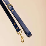 Dog Lead - Italian Leather - Ink Blue - OLLIE & JAMES