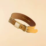 Leather dog collar in camel.