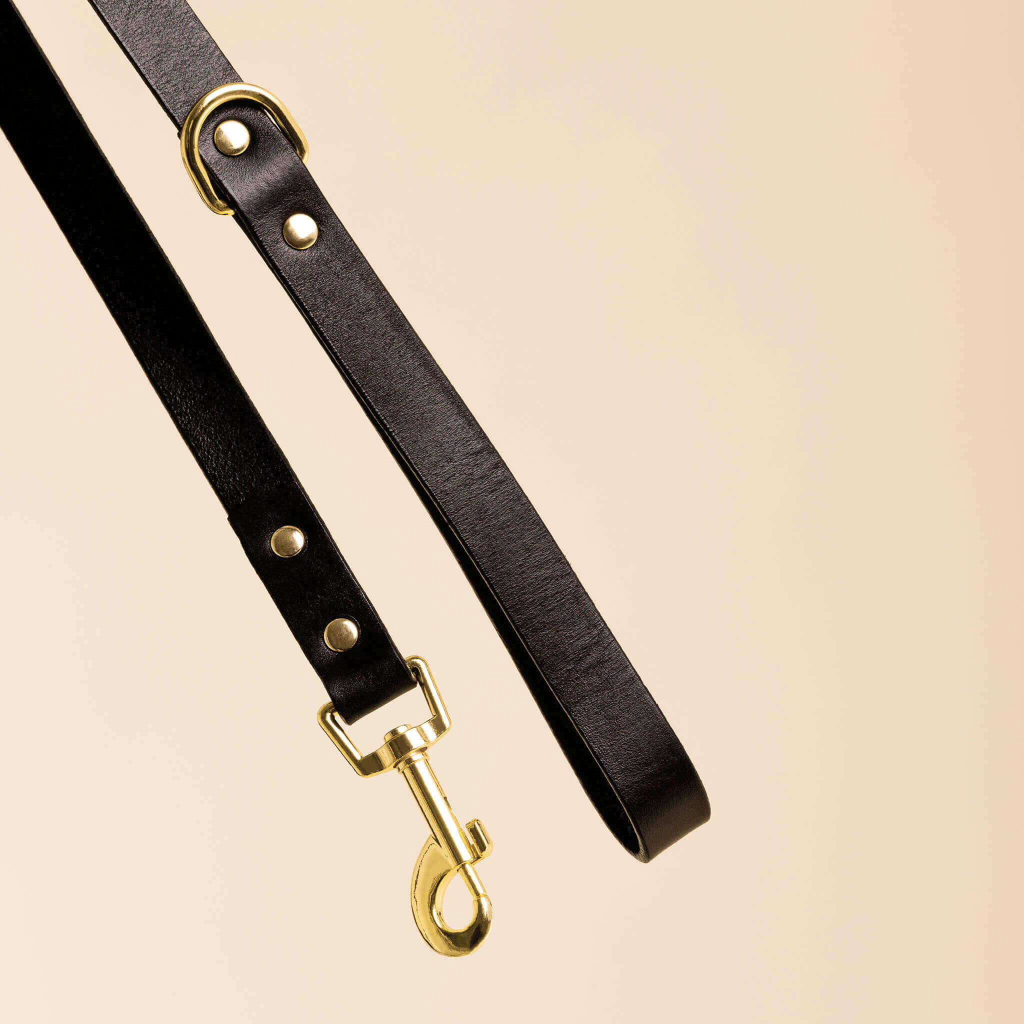 Luxury leather dog leash in sable.